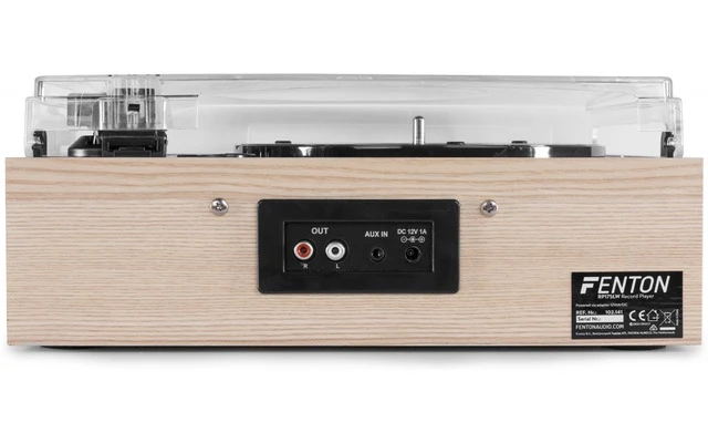 Fenton RP175LW Giradiscos y receptor Bluetooth acabado madera clara USB
