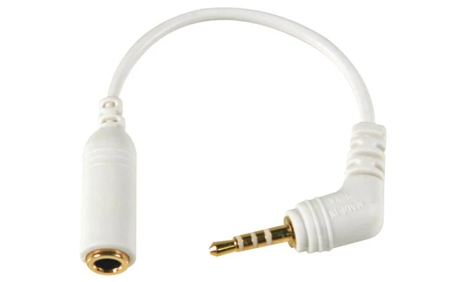 Cable audio estéreo blanco - hembra 3.5mm a macho 2.5mm - 40mm