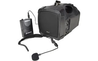 Adastra H25B Equipo Portátil con Batería, Micrófono, USB, FM y Bluetooth