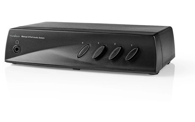 Conmutador de Audio Analógico - 4x (2x RCA Hembra Estéreo) - 1x RCA Hembra Estéreo 