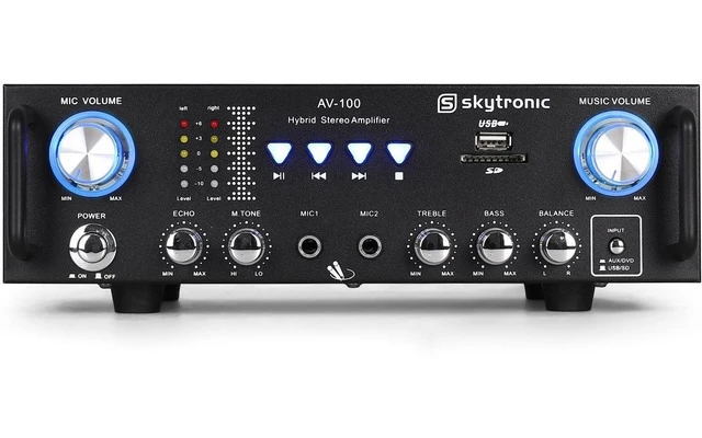 SkyTronic AV-100 - Amplificador estereo Karaoke MP3