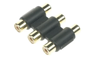 ACOPLADOR - 3 x RCA HEMBRA A 3 x RCA HEMBRA