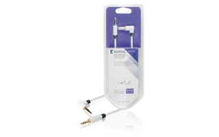 Cable de audio estéreo de 3,5 mm macho a macho en ángulo de 0,50 m en blanco - König KNM22600W05