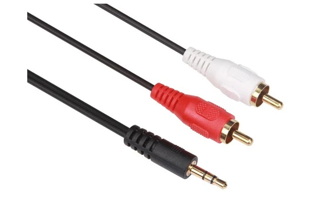 Conector estéreo macho de 3.5 mm a 2 x Conector RCA Audio macho - básico - 5.0 m - dorados
