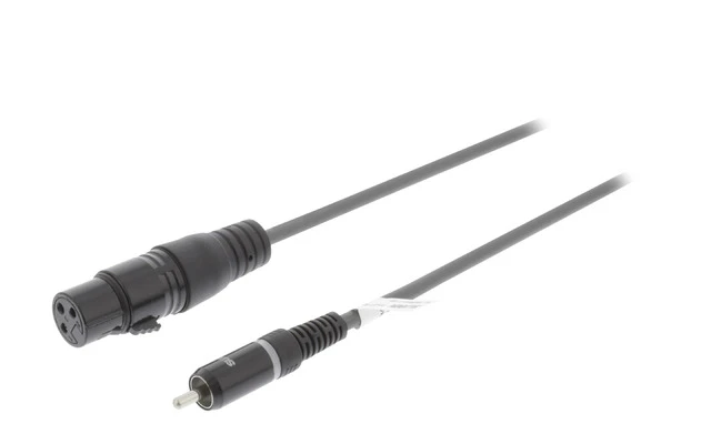 Cable XLR Mono de 3 Pines Hembra - RCA Macho de 5,0 m Gris Oscuro - Sweex SWOP15225E50