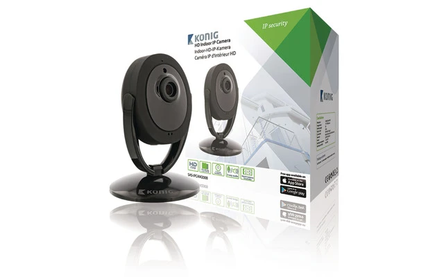 Cámara HD IP de Interior 1280x720 en Color Negro - König SAS-IPCAM200B