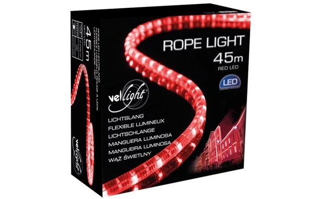 Manguera luminosa con LEDs color Rojo 45M