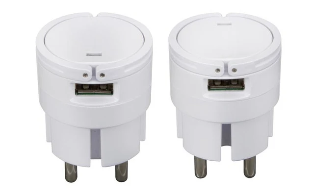 CARGADOR COMPACTO CON 2 SALIDAS USB 5 V - 2.1 A MÁX. (2.1 A O 2 x 1 A) - COLOR BLANCO