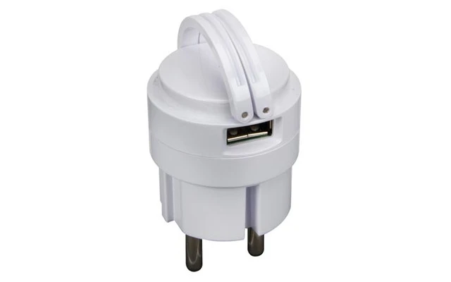 CARGADOR COMPACTO CON 2 SALIDAS USB 5 V - 2.1 A MÁX. (2.1 A O 2 x 1 A) - COLOR BLANCO