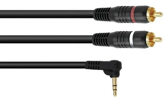 Omnitronic cable Jack 3.5 Jack acodado a 2 x RCA 3 metros