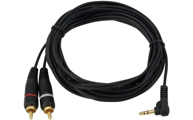 Omnitronic cable Jack 3.5 Jack acodado a 2 x RCA 3 metros