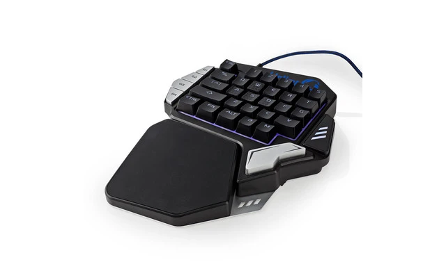 Teclado para Juegos para una Mano - Iluminación RGB - 33 teclas programables - Nedis GKBD300BK