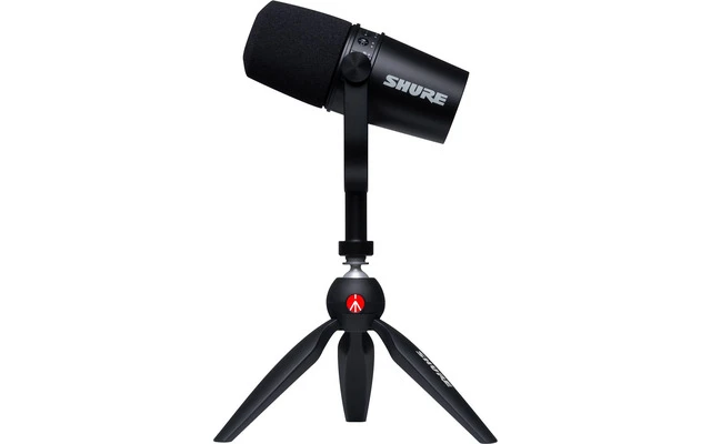 Shure Motiv MV7 k Micrófono vocal dinámico, hibrido XLR/USB Negro + Stand