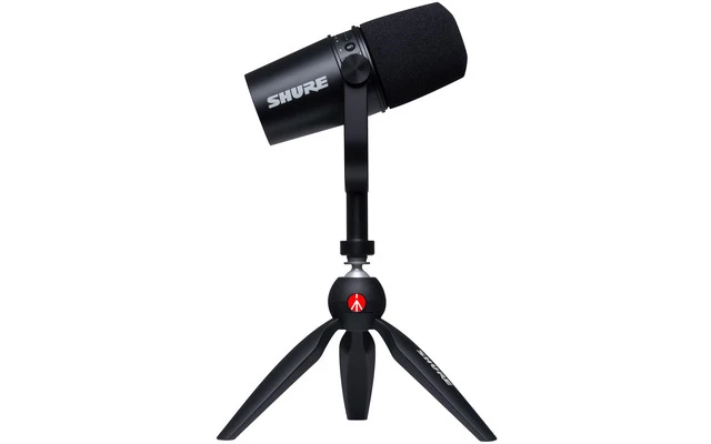 Shure Motiv MV7 k Micrófono vocal dinámico, hibrido XLR/USB Negro + Stand