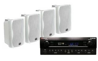Conjunto Comercio 260W - 4x Altavoces 6.5" Blanco + Mark MA 650
