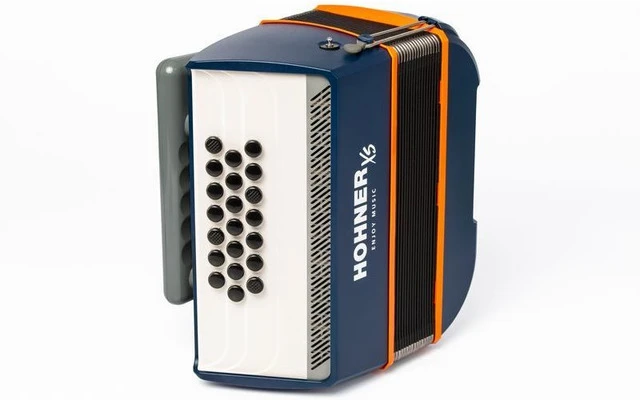 Hohner ACORDEON XS INFANTIL, BOTONES, C, AZUL/NARANJA, CON MOCHILA