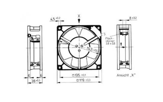 VENTILADOR EBM / PAPST 12VDC RODAMIENTO DE BOLAS 120 x 120 x 32mm