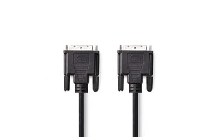 Cable DVI - DVI-D Macho de 24+1 Pines - DVI-D Macho de 24+1 Pines - 5,0 m - Negro - Nedis CCGP32