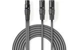 Cable de Audio XLR Compensado - 2x XLR de 3 pines macho - XLR de 3 pines hembra - 1,5 m - Gris