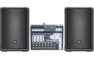 2x JBL IRX 112BT + SoundCraft NotePAD 12 FX