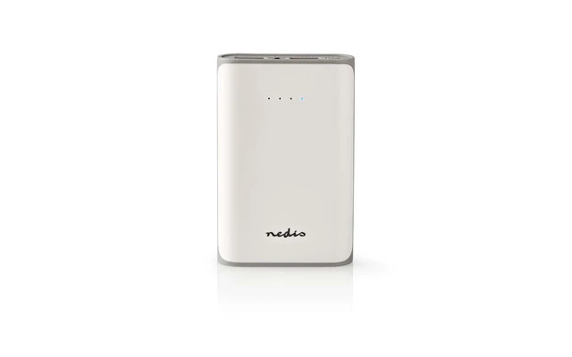 Fuente de Alimentación - 7500 mAh - 2 salidas USB-A de 3.1 A - Entrada micro USB - Blanco - Nedi