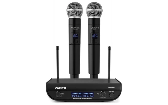 Vonyx WM82 Microfono inalambrico digital UHF 2 canales con 2 micros de mano - Stock B