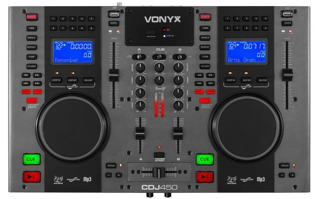 Vonyx CDJ450 Doble reproductor mezclador sobremesa CD/MP3/USB con Bluetooth