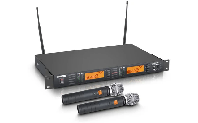 LD Systems WS 1000 G2 HHC2 - Sistema inalámbrico con 2 Micrófonos de Mano de Condensador