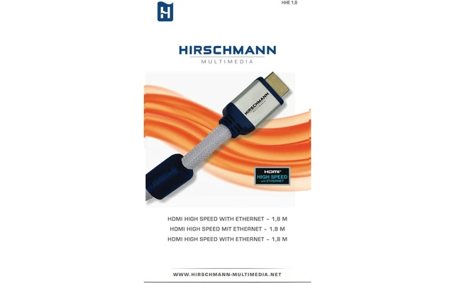 Hdmi de alta velocidad con ethernet - 1,8 m apto para resolución 4096 x 2160 (ultra hd) y banda 