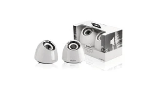 Juego de 2 altavoces USB 2.0 portátiles con potencia de 3 W en color blanco - Sweex SW20SPS100WH