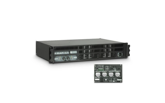 Ram Audio S 2000 GPIO Amplificador de PA 2 x 1190 W 2 Ohmios con Módulo GPIO