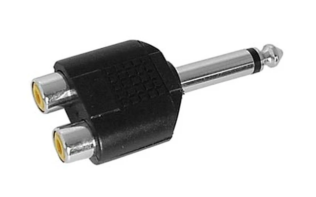 Doble conector RCA Hembra a Jack Macho Mono 6.35mm