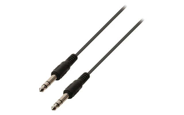 Cable de audio jack estéreo de 6.35 mm macho - 6.35 mm macho de 3.00 m en color negro