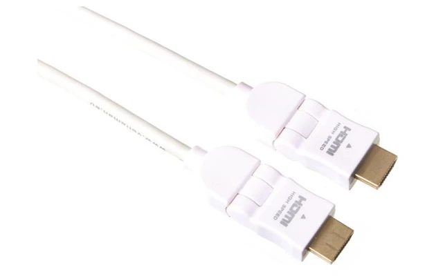 Cable HDMI Macho 90º a conector HDMI macho 90º - Acodado - Color Blanco