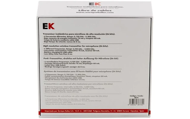 EK Audio EKTI - Transmisor inalámbrico para micrófono