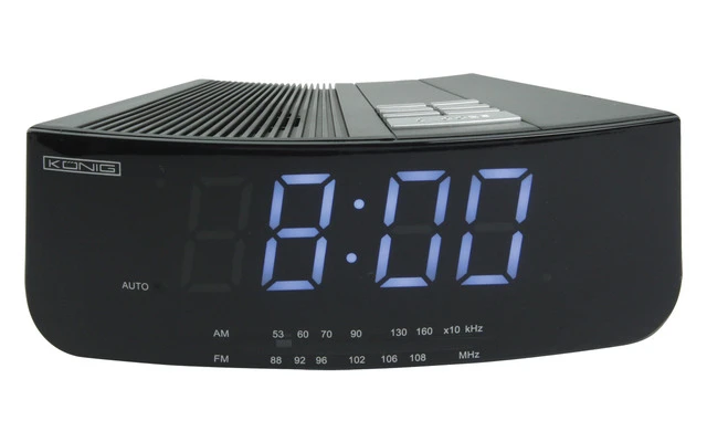 Radio despertador AM/FM con LED blanco