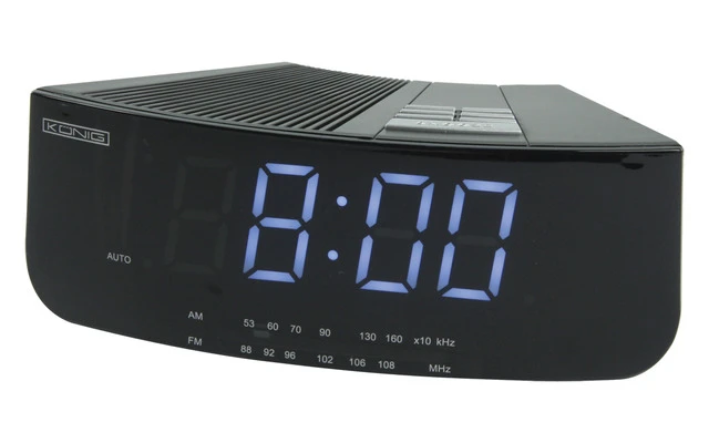 Radio despertador AM/FM con LED blanco