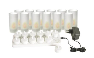 Juego de 12 velitas LED recargables