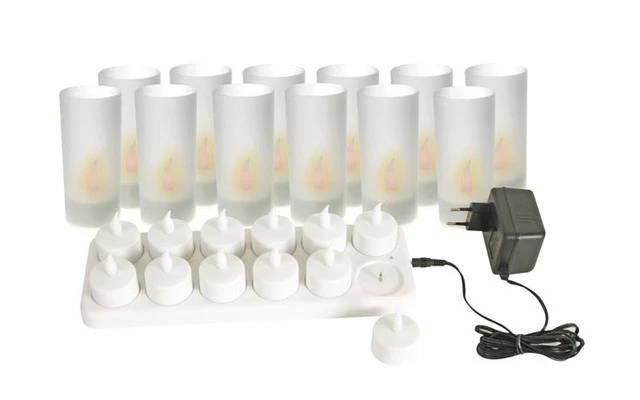 Juego de 12 velitas LED recargables