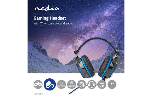 Auriculares Gaming - Supraaural - Surround - USB Type-A - Doblarse y retráctil micrófono