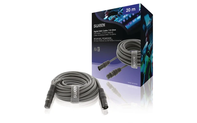 Cable XLR Digital Macho de 3 Pines - XLR Hembra de 3 Pines de 20,0 m Gris Oscuro