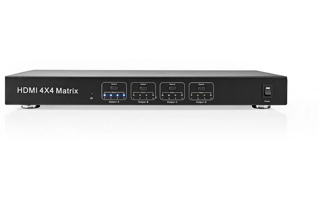 Interruptor de Matriz HDMI - 4x4 Puertos - 4x Entradas HDMI - 4x Salidas HDMI