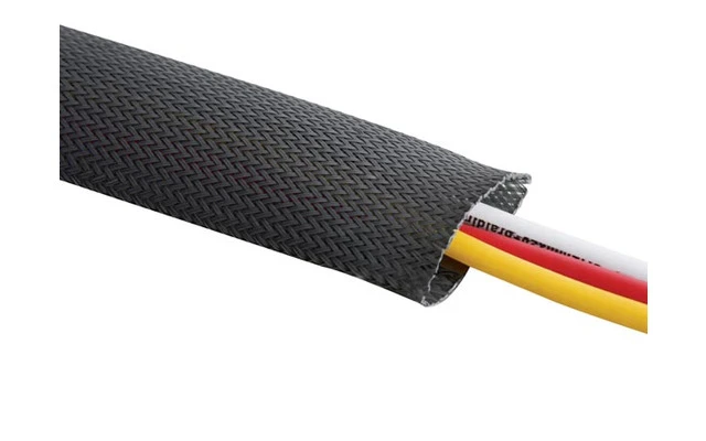 Funda trenzada para cable - flexible - 40 mm x 5 m - color negro