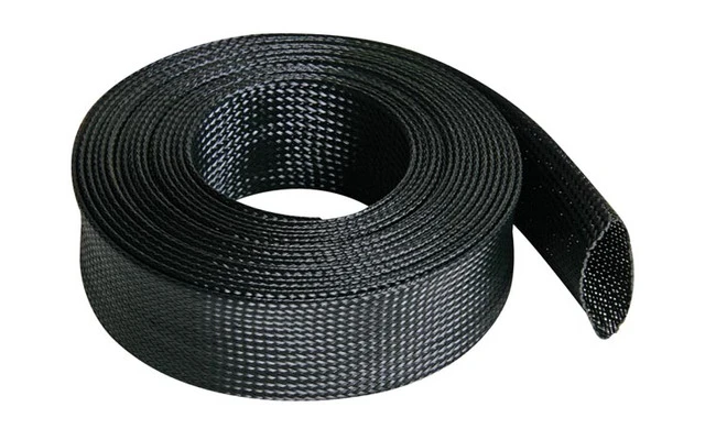 Funda trenzada para cable - flexible - 40 mm x 5 m - color negro