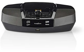 Boombox - 12 W - Bluetooth - Reproductor de CD/radio FM/USB/entrada auxiliar - Negro