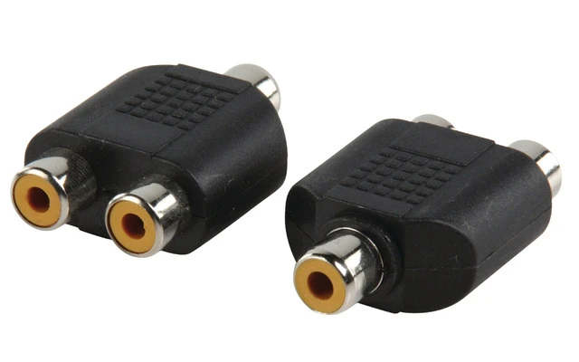 Adaptador de Audio Estéreo RCA Hembra - 2x RCA Hembra Negro - Valueline AC-056