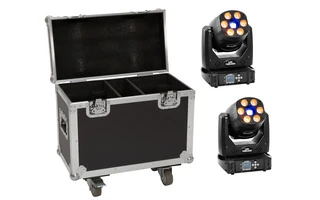 EUROLITE Set 2x LED TMH-H90 + Case with wheels