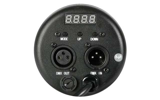 Foco LED PAR 36 - 12 x 1W R+G+B con 'BARN DOOR' - Negro