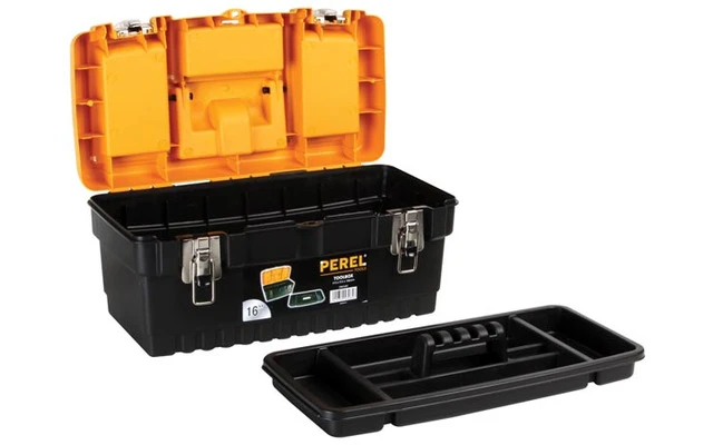 Caja de herramientas con cerraduras metálicas 16