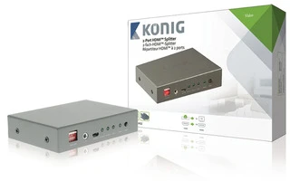 Divisor HDMI de 1 puerto con entrada HDMI y 2 salidas HDMI en color gris oscur